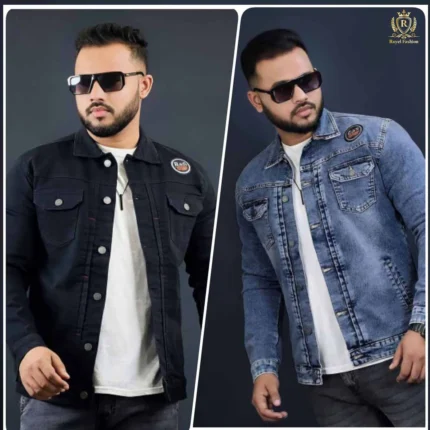 Denim Jacket - Black & Blue Combo