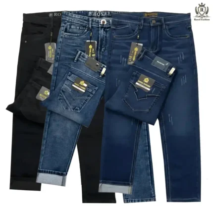 Mens Stylish Premium Denim Pant - 3D Black, Deep Blue & Blue