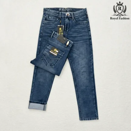 Mens Stylish Premium Denim Pant - 3D Deep Blue