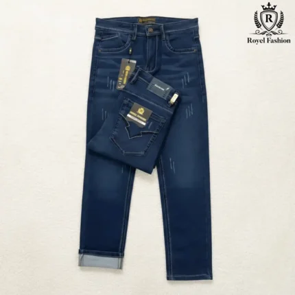 Mens Stylish Premium Denim Pant - Deep Blue - Granding
