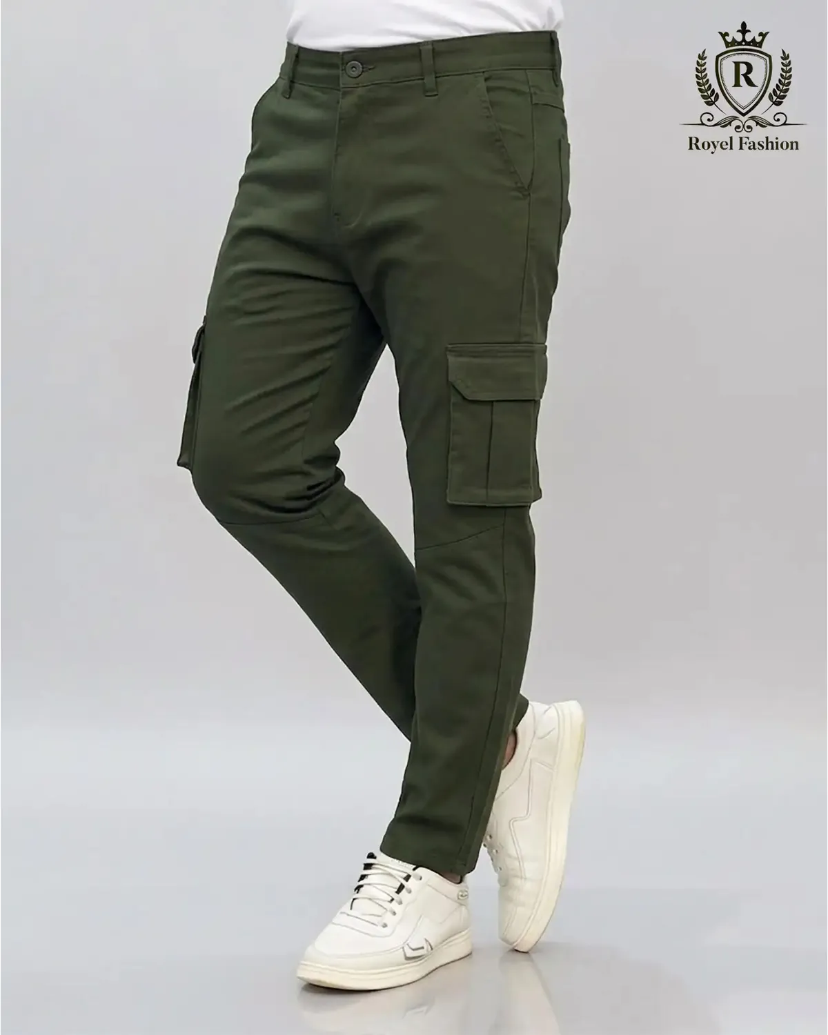 Premium Mens 6 Pocket Cargo Pant - Army green