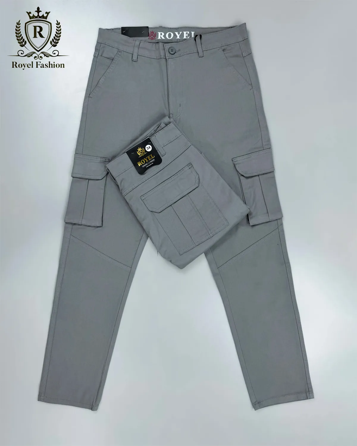 Premium Mens 6 Pocket Cargo Pant - Ash product