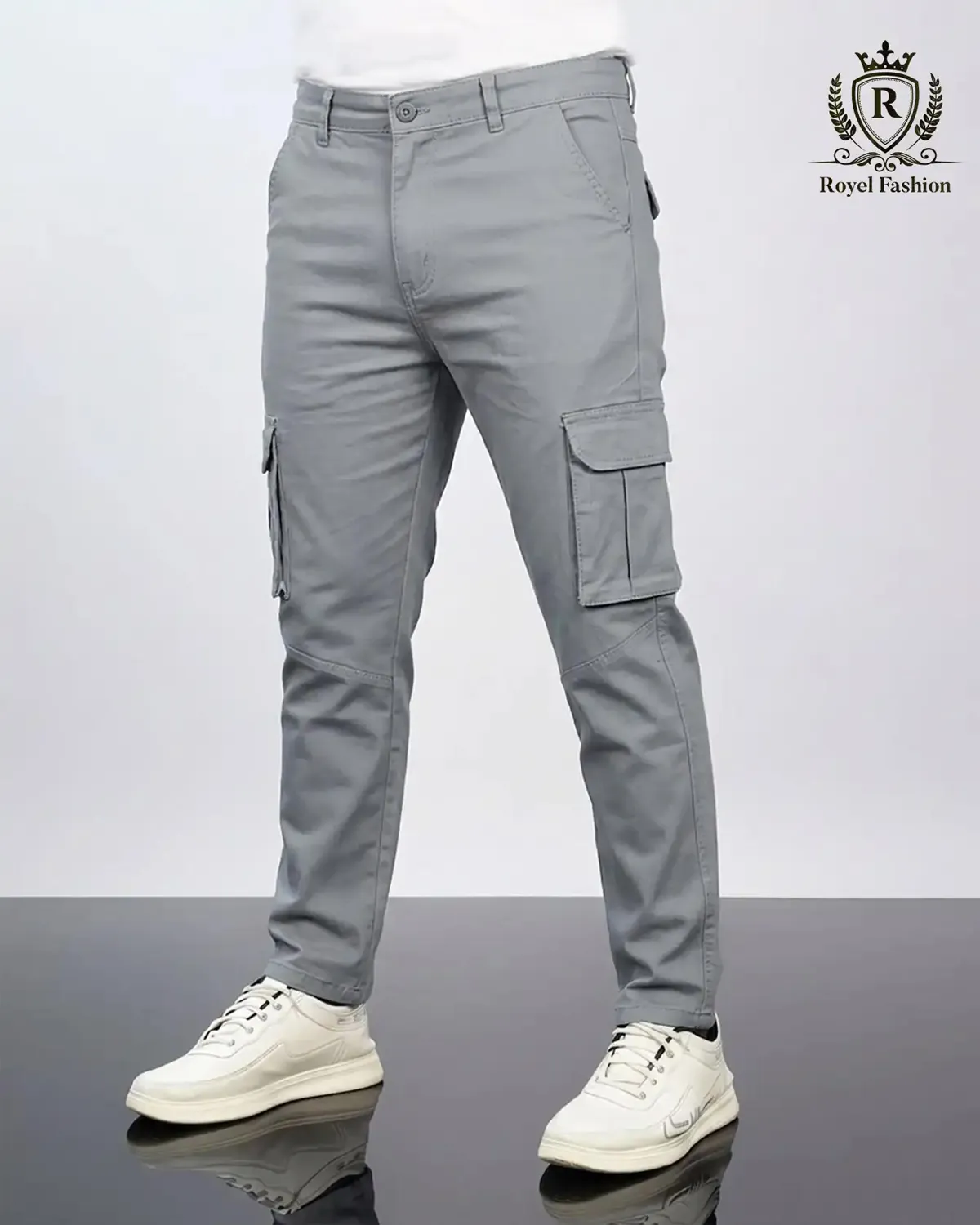 Premium Mens 6 Pocket Cargo Pant - Ash