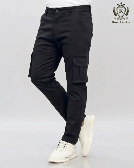 Premium Mens 6 Pocket Cargo Pant - Black