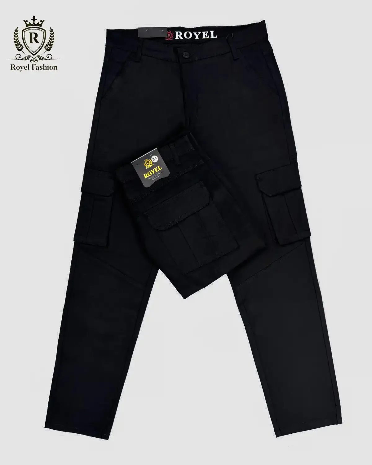 Premium Mens 6 Pocket Cargo Pant - Black product