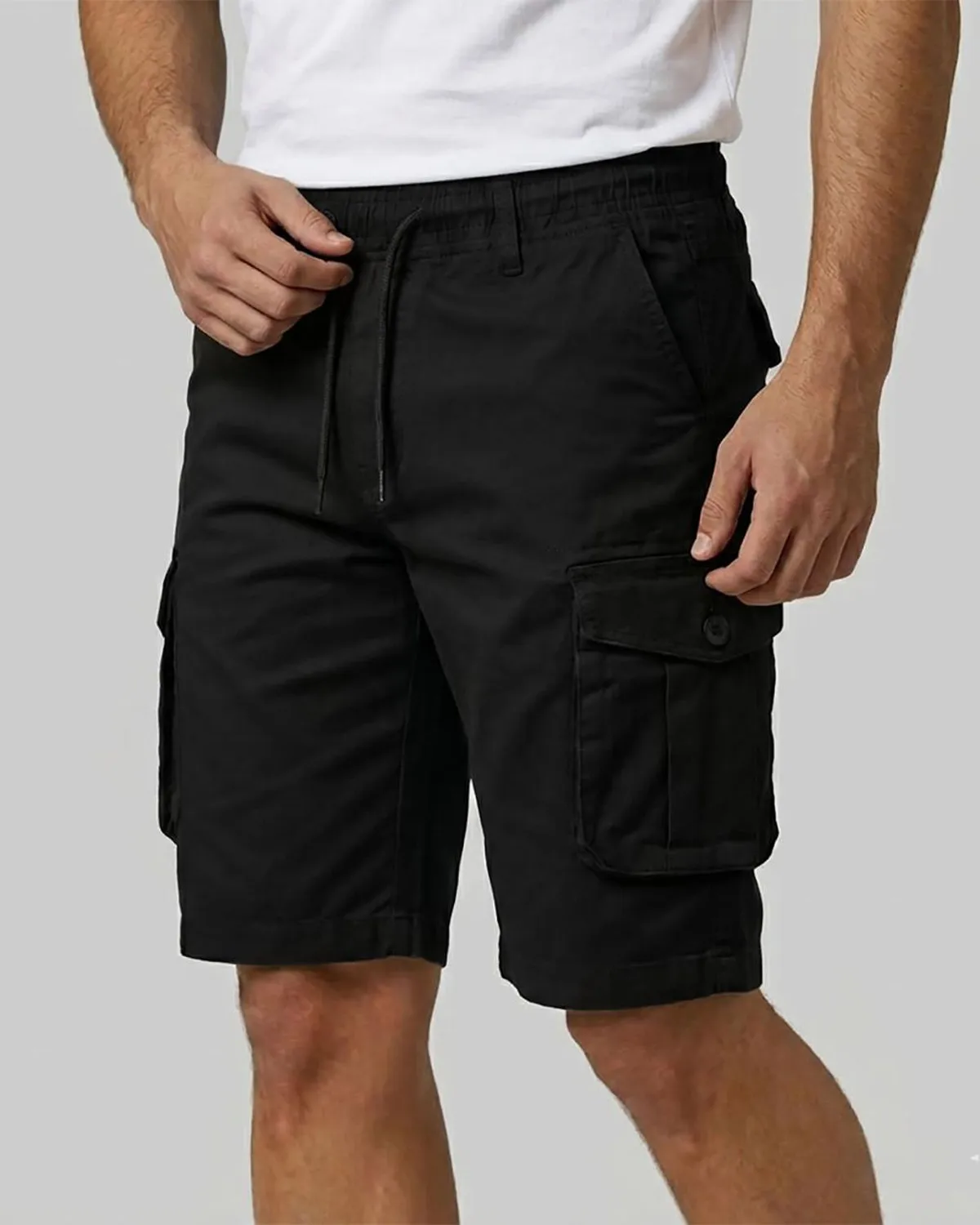 Men's Gabardine Cargo Short Pant black